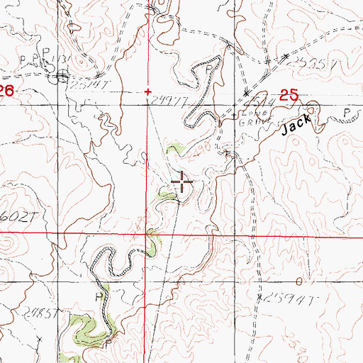 Topographic Map of Jack Norris Coulee, MT