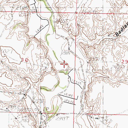 Topographic Map of Badland Coulee, MT