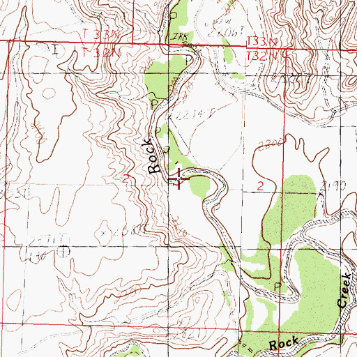 Topographic Map of Rock Creek Canyon, MT