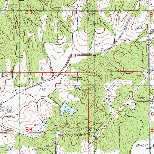 Topographic Map of Thompson Lake Dam, AR
