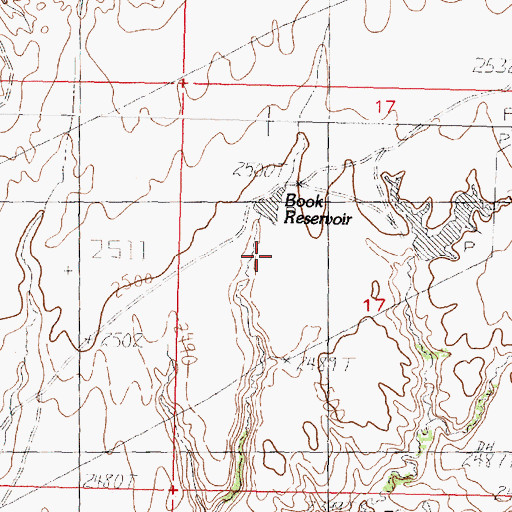 Topographic Map of Book Reservoir, MT