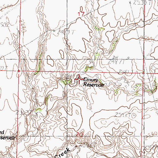 Topographic Map of Emory Reservoir, MT