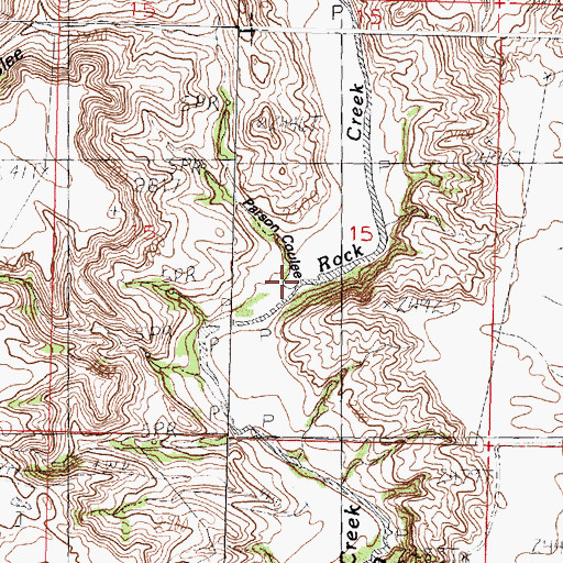 Topographic Map of Parson Coulee, MT