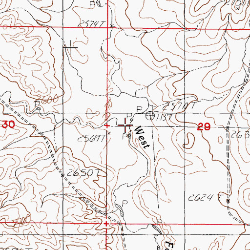 Topographic Map of Thiessen Coulee, MT