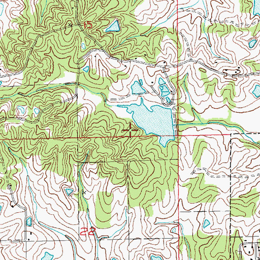 Topographic Map of Meadow Lake Dam, AR
