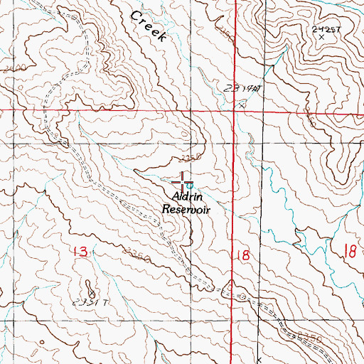 Topographic Map of Aldrin Reservoir, MT