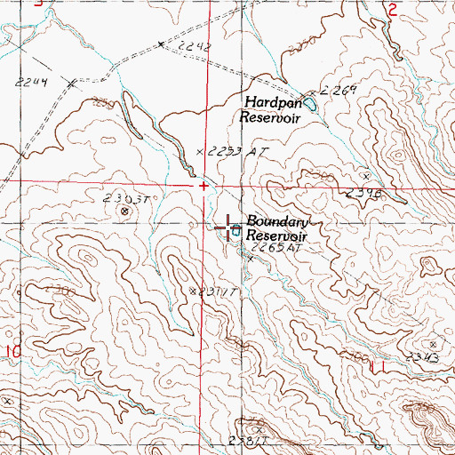 Topographic Map of Boundary Reservoir, MT