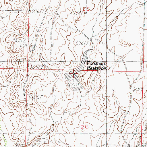 Topographic Map of Forsman Reservoir, MT