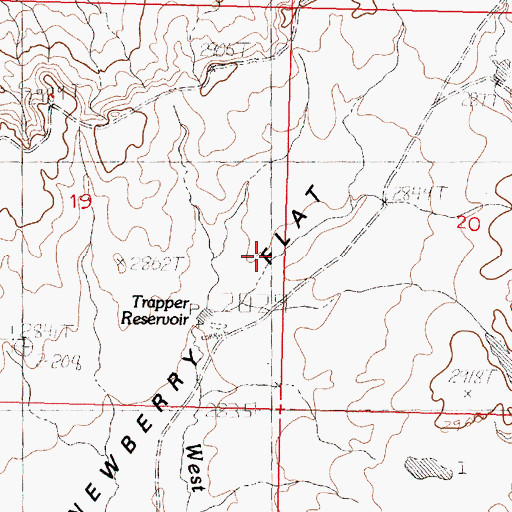 Topographic Map of Newberry Flat, MT