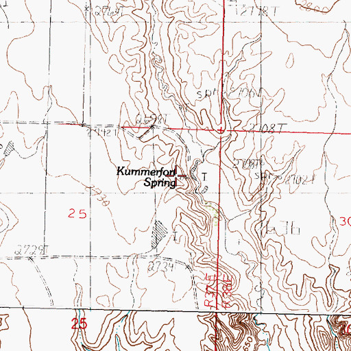 Topographic Map of Kummerfort Spring, MT