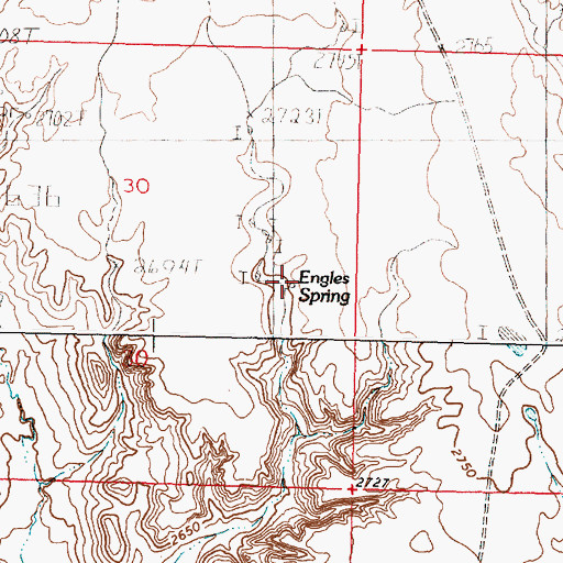 Topographic Map of Engles Spring, MT
