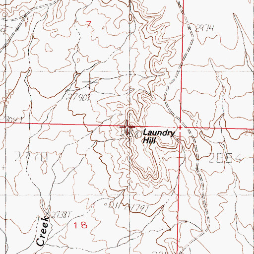 Topographic Map of Laundry Hill, MT