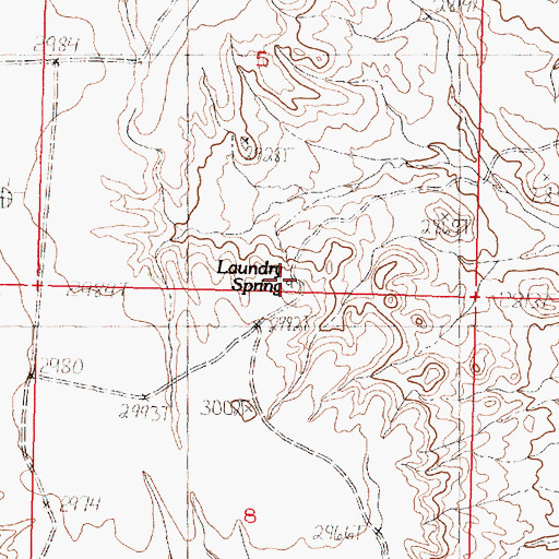 Topographic Map of Laundry Spring, MT