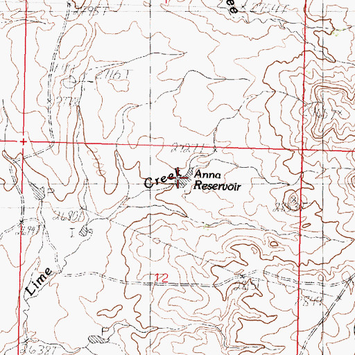Topographic Map of Anna Reservoir, MT