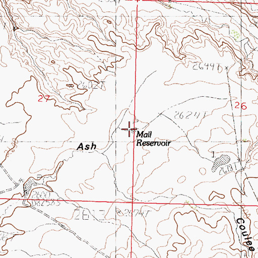 Topographic Map of Mail Reservoir, MT