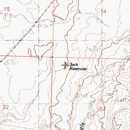 Topographic Map of Jack Reservoir, MT