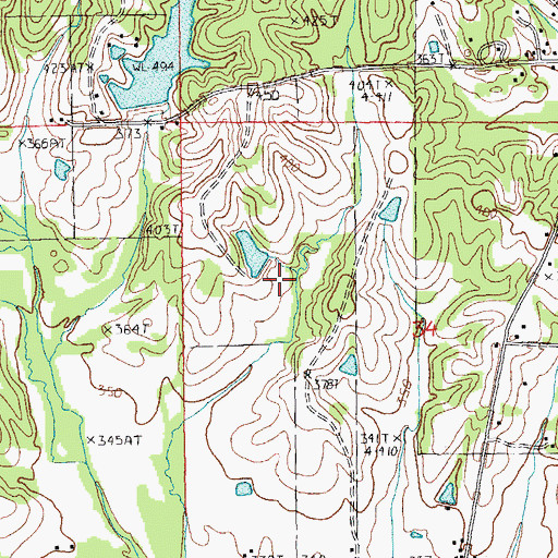 Topographic Map of W H Spence Lake, AR