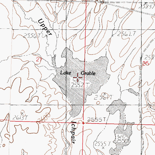 Topographic Map of Lake Grable, MT