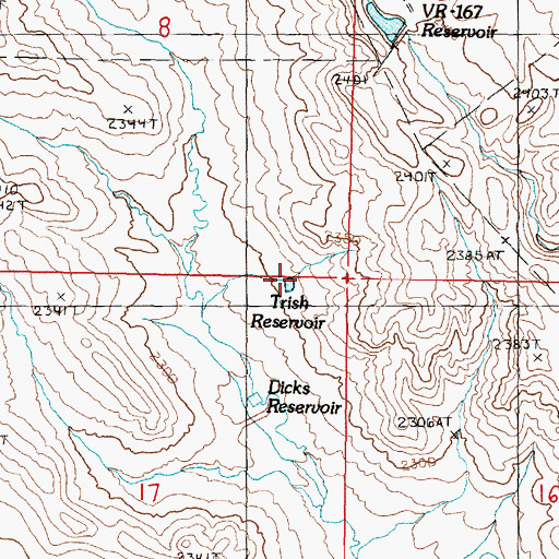 Topographic Map of Trish Reservoir, MT