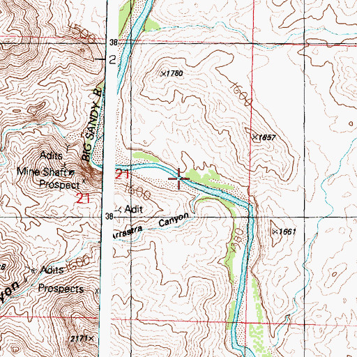 Topographic Map of Arrastra Canyon, AZ