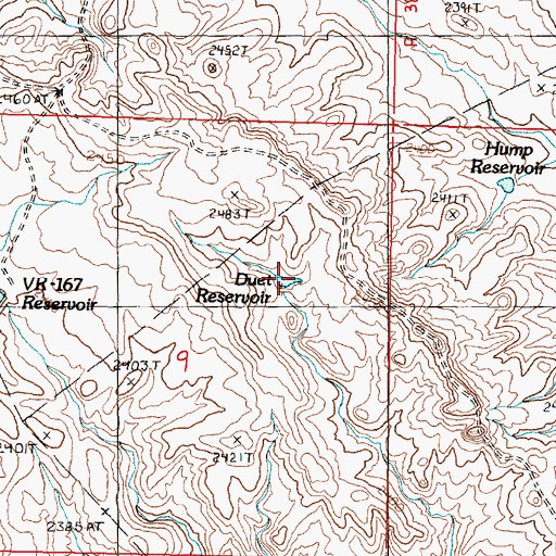 Topographic Map of Duet Reservoir, MT
