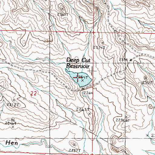 Topographic Map of Deep Cut Reservoir, MT