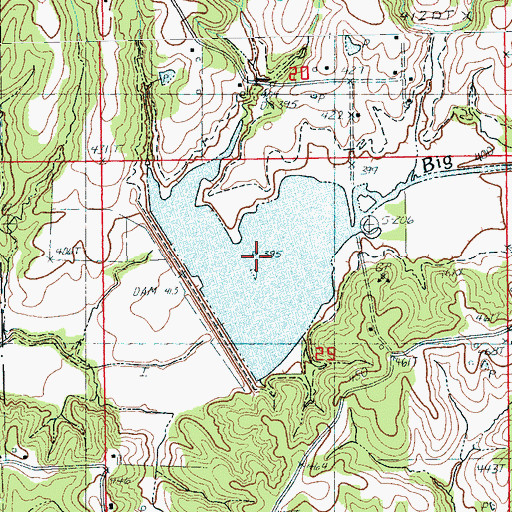 Topographic Map of Big Creek Site One Reservoir, AR