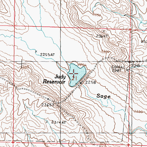 Topographic Map of Judy Reservoir, MT