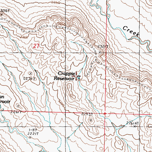 Topographic Map of Crappie Reservoir, MT