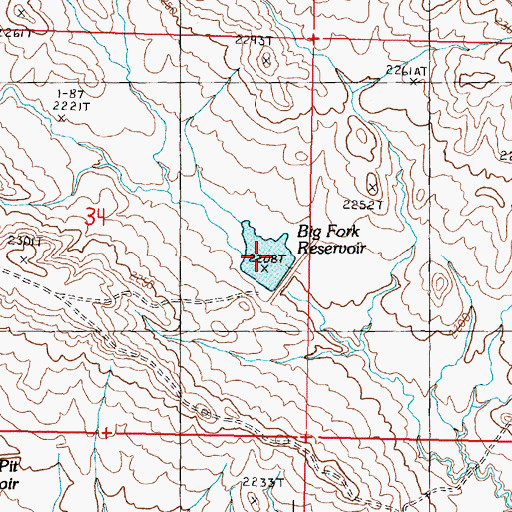 Topographic Map of Big Fork Reservoir, MT