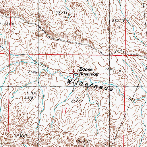 Topographic Map of Boone Reservoir, MT