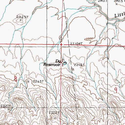 Topographic Map of Do Reservoir, MT