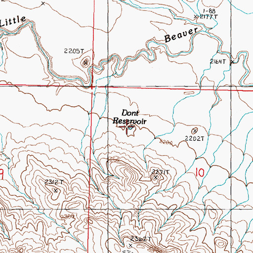 Topographic Map of Dont Reservoir, MT