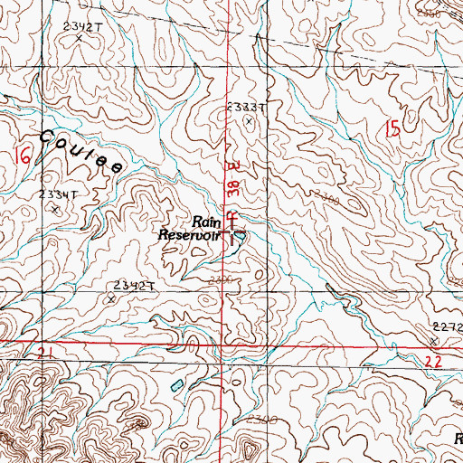Topographic Map of Rain Reservoir, MT