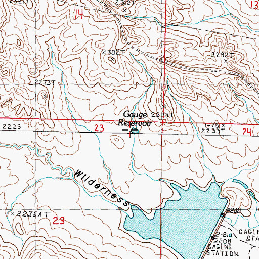 Topographic Map of Gauge Reservoir, MT
