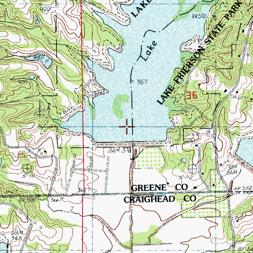Topographic Map of Big Creek Site Two Dam, AR