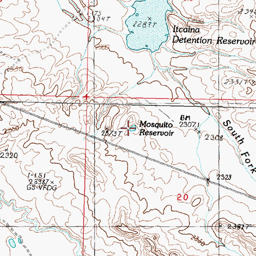 Topographic Map of Mosquito Reservoir, MT