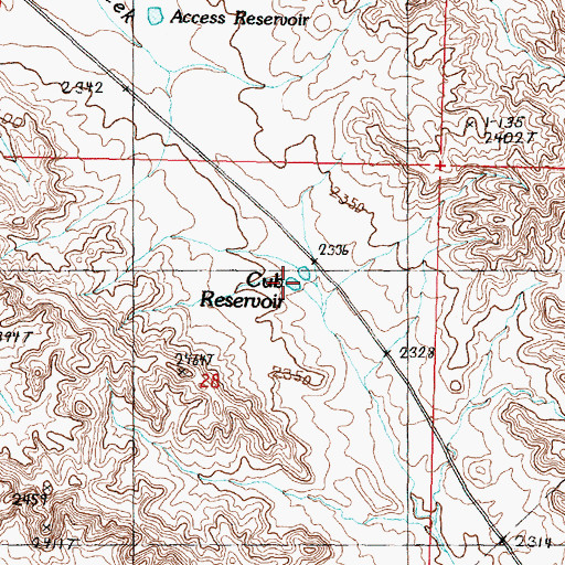 Topographic Map of Cub Reservoir, MT