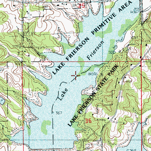 Topographic Map of Lake Frierson, AR