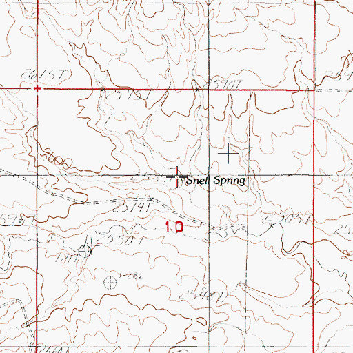 Topographic Map of Snell Spring, MT
