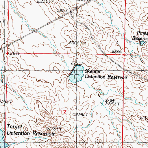 Topographic Map of Skeeter Detention Reservoir, MT
