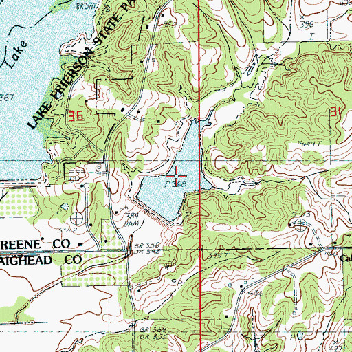 Topographic Map of Big Creek Site Three Reservoir, AR
