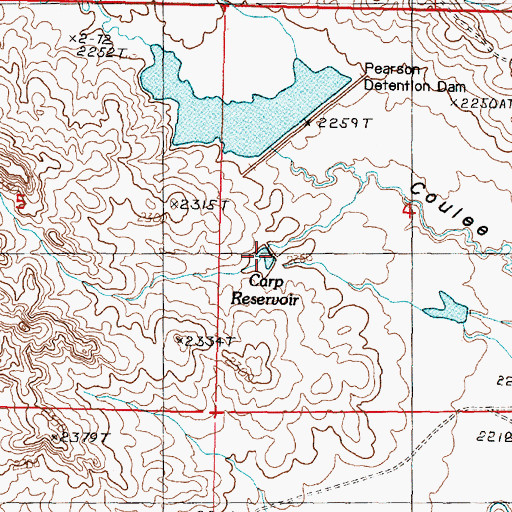 Topographic Map of Carp Reservoir, MT
