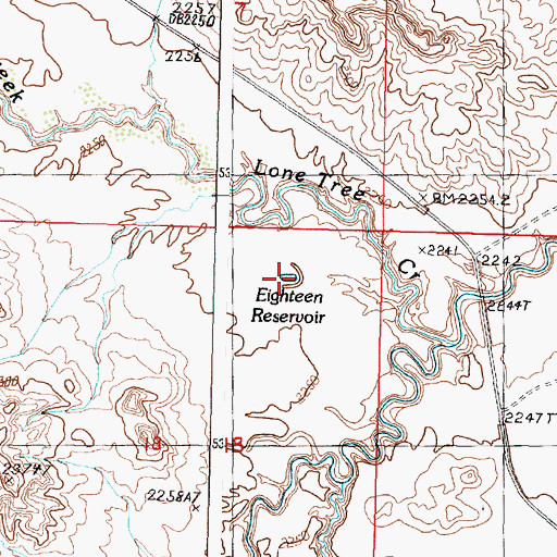Topographic Map of Eighteen Reservoir, MT
