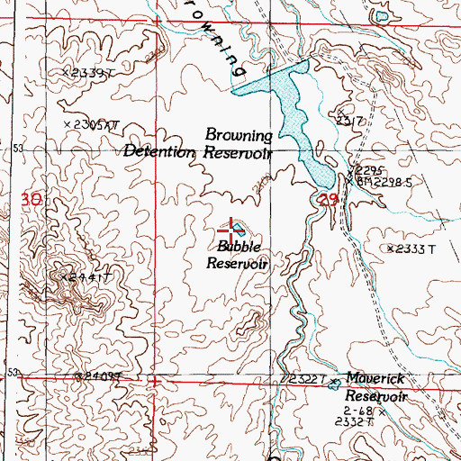 Topographic Map of Bubble Reservoir, MT