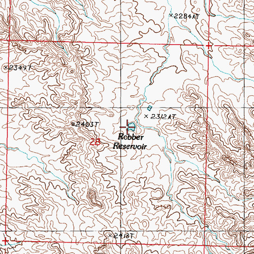 Topographic Map of Robber Reservoir, MT