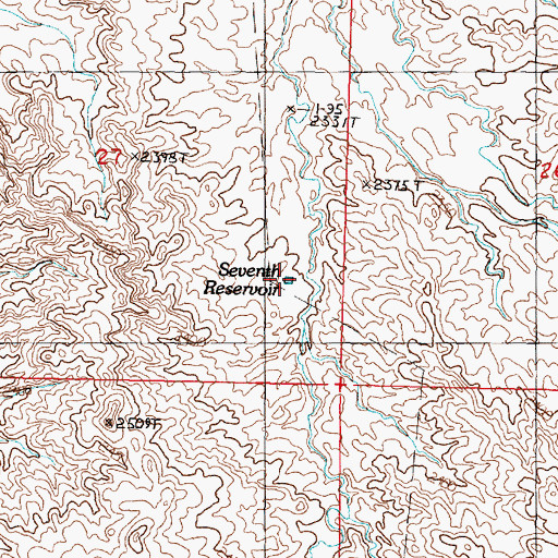 Topographic Map of Seventh Reservoir, MT