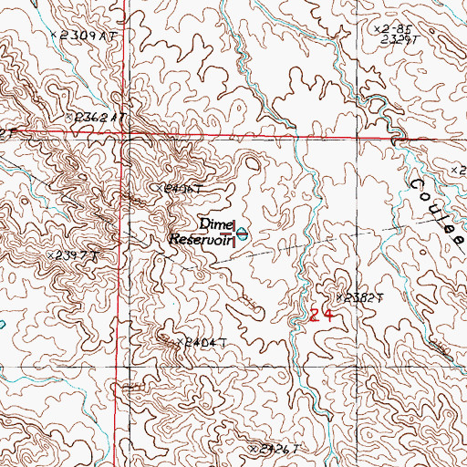 Topographic Map of Dime Reservoir, MT