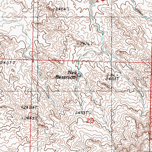 Topographic Map of Neil Reservoir, MT
