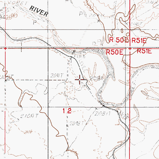 Topographic Map of Long Creek, MT